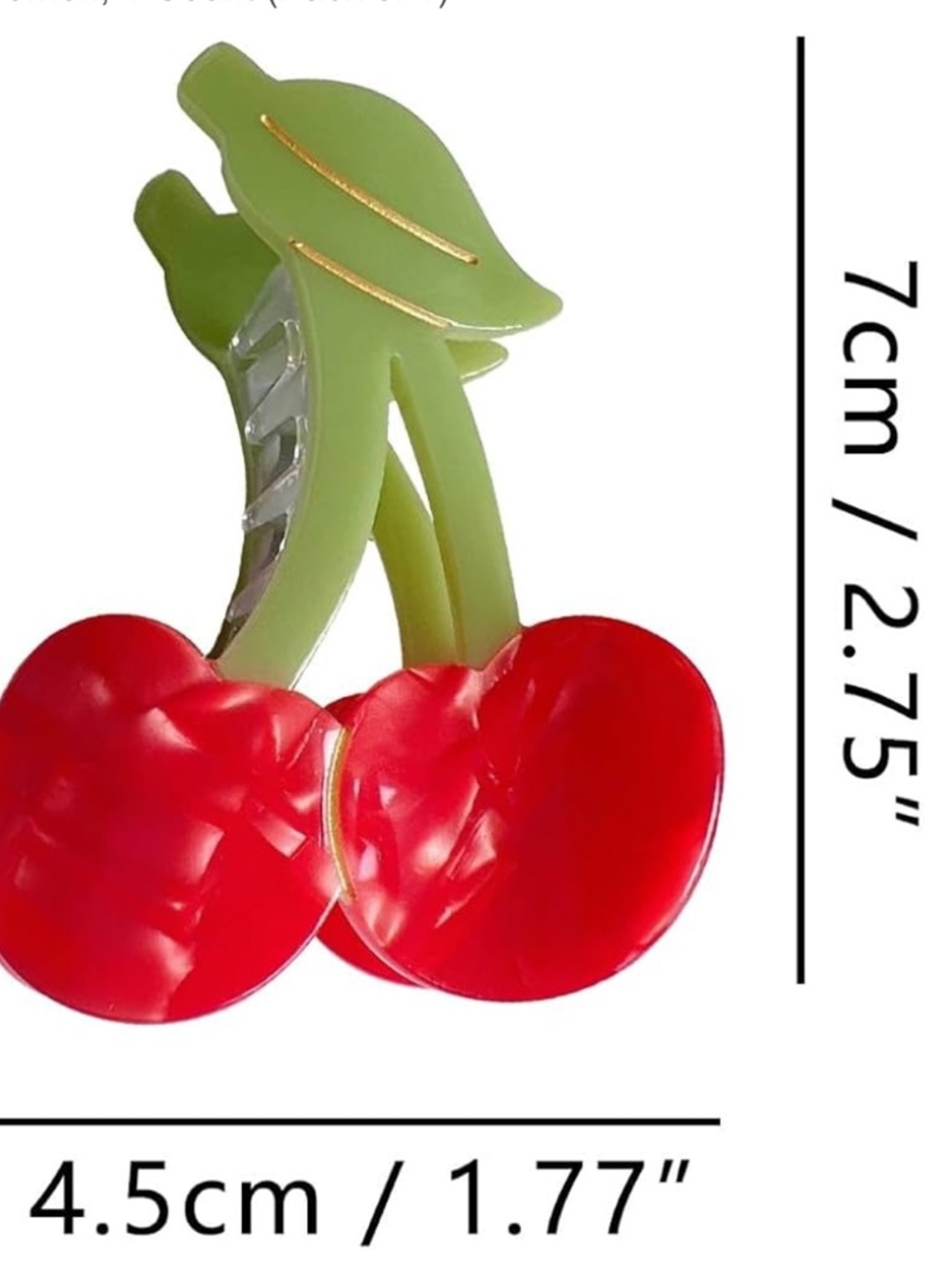 ASOS Red Cherry Hair Clip with Green Stem NEW - Picture 4 of 4